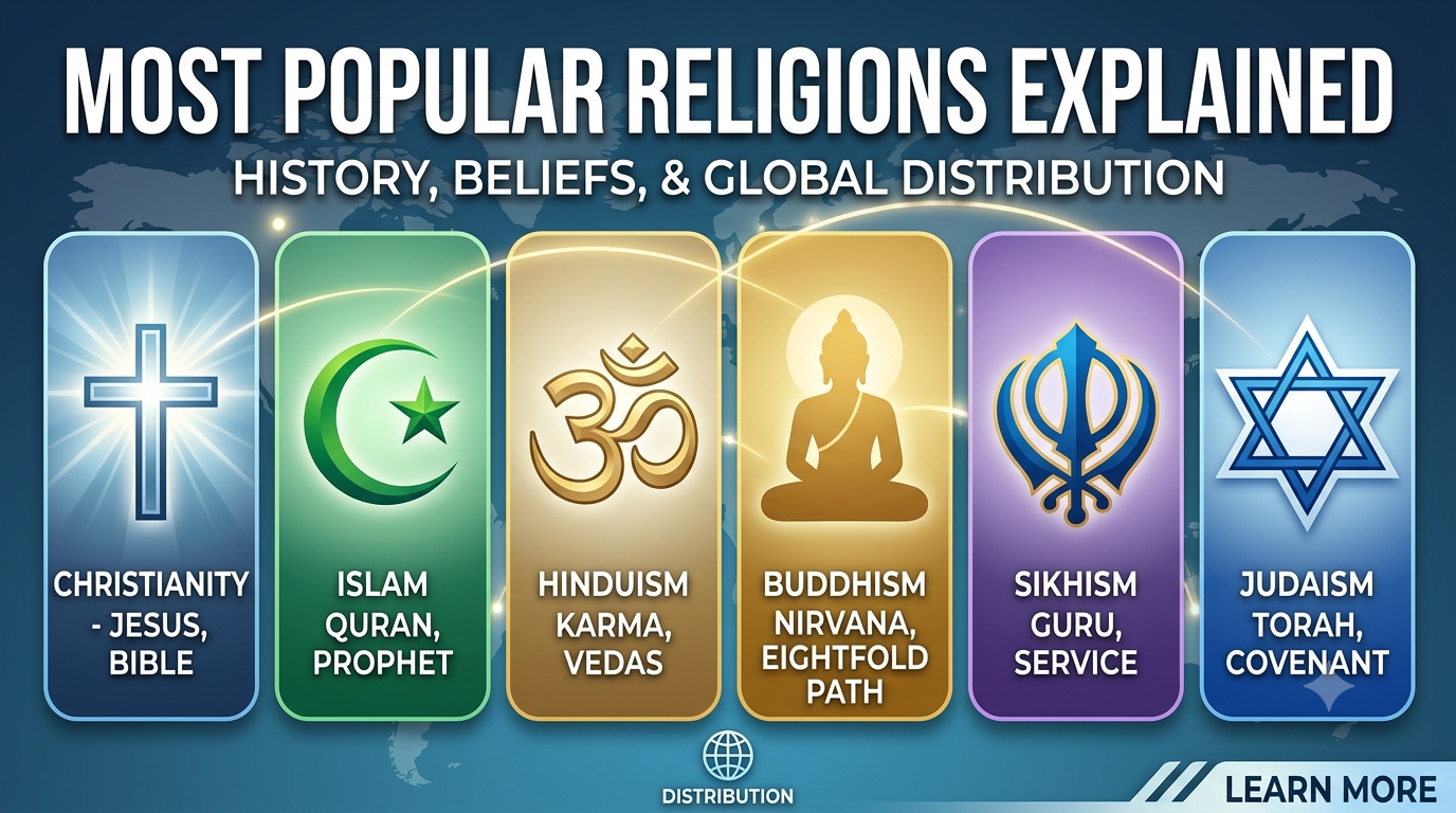 Most Popular Religions Explained: History, Beliefs, and Global Distribution