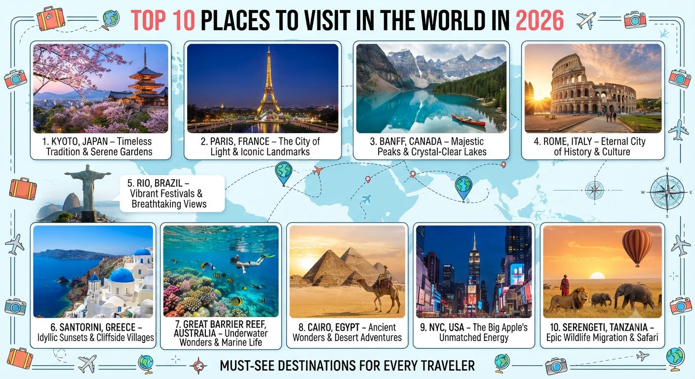 Top 10 Places to Visit in the World in 2026: Must-See Destinations for Every Traveler