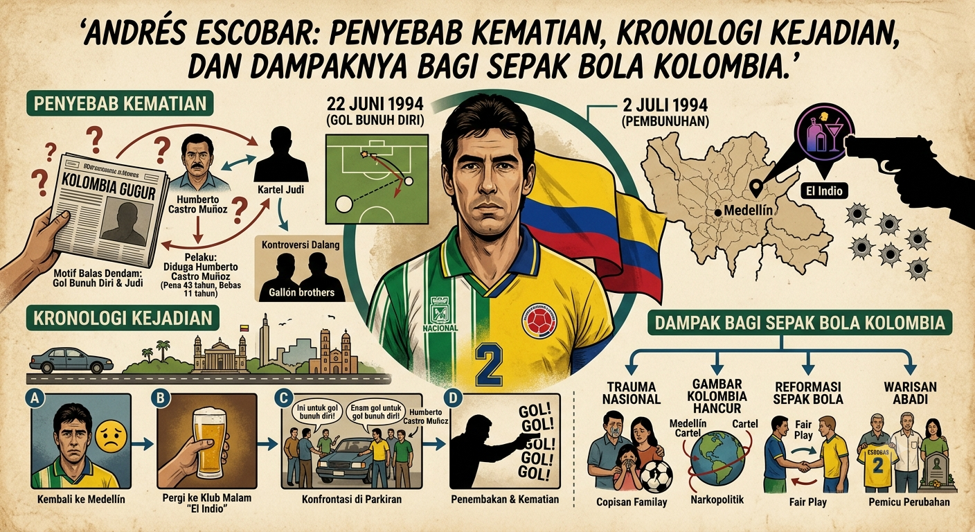 Andres Escobar: Penyebab Kematian, Kronologi Kejadian, dan Dampaknya bagi Sepak Bola Kolombia