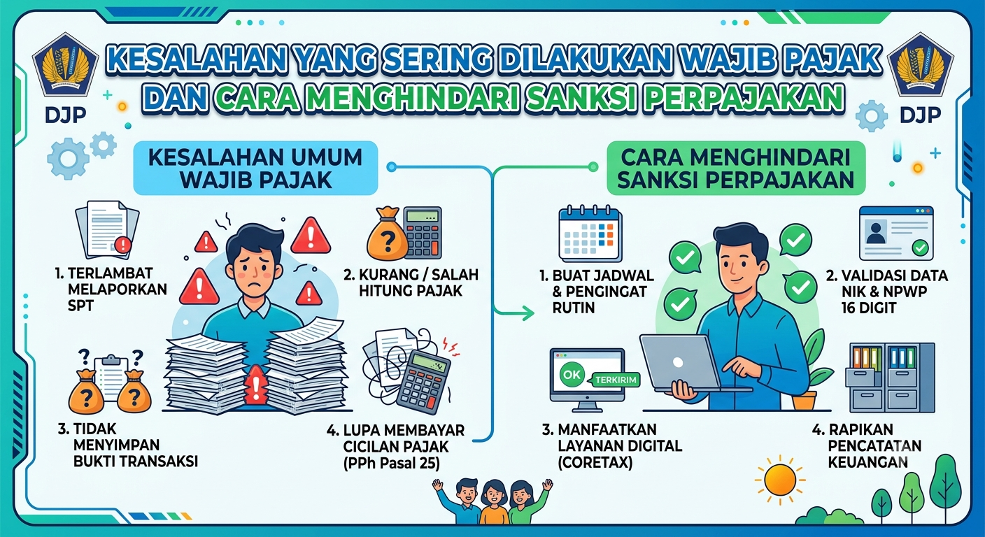 Kesalahan yang Sering Dilakukan Wajib Pajak dan Cara Menghindari Sanksi Perpajakan