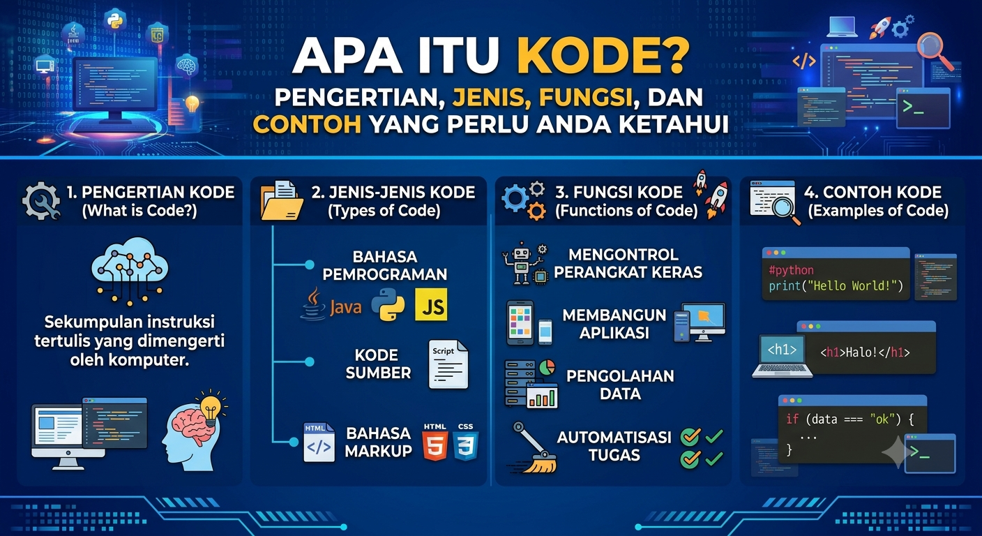 Apa Itu Kode? Pengertian, Jenis, Fungsi, dan Contoh yang Perlu Anda Ketahui