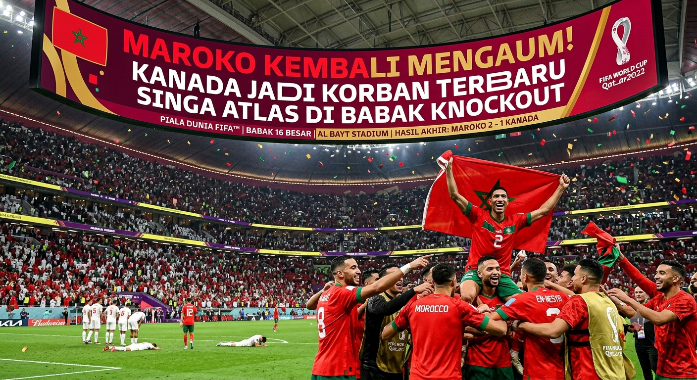 Maroko Kembali Mengaum! Kanada Jadi Korban Terbaru Singa Atlas di Babak Knockout