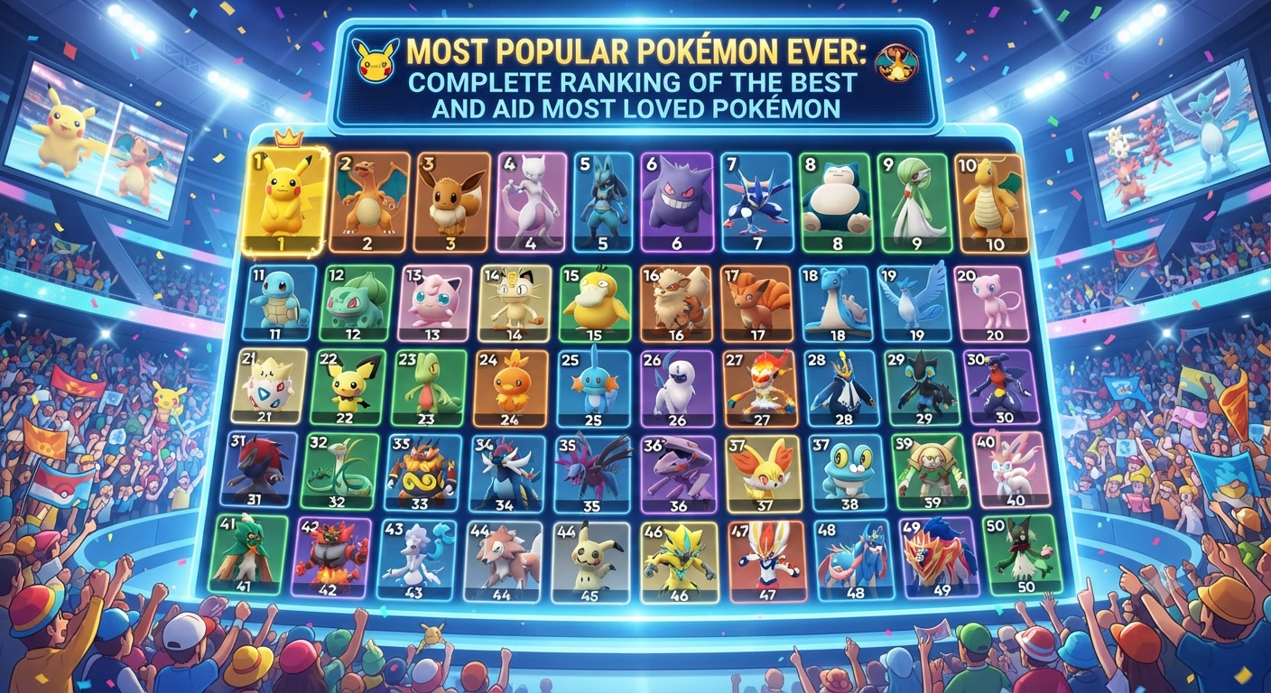 Most Popular Pokémon Ever: Complete Ranking of the Best and Most Loved Pokémon