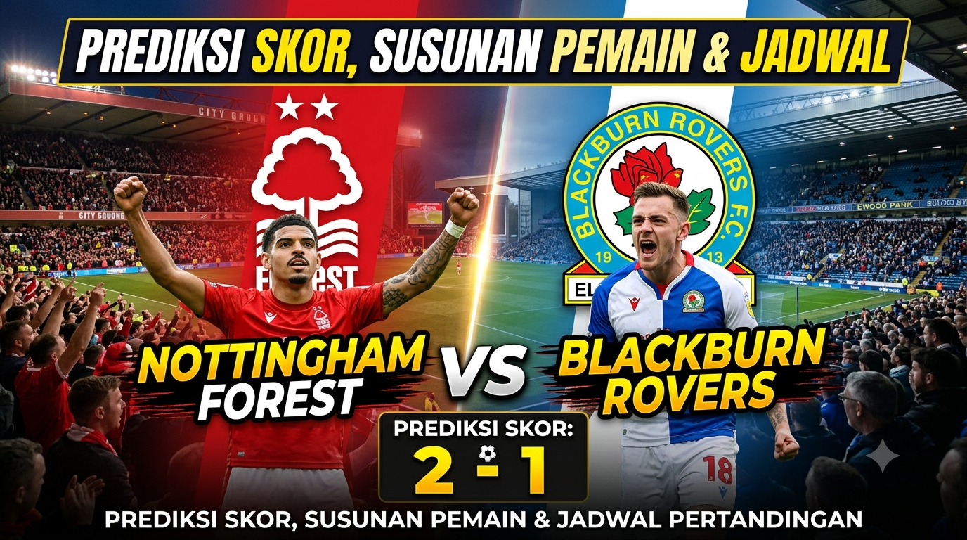Nottingham Forest vs Blackburn: Prediksi Skor, Susunan Pemain, dan Jadwal Pertandingan