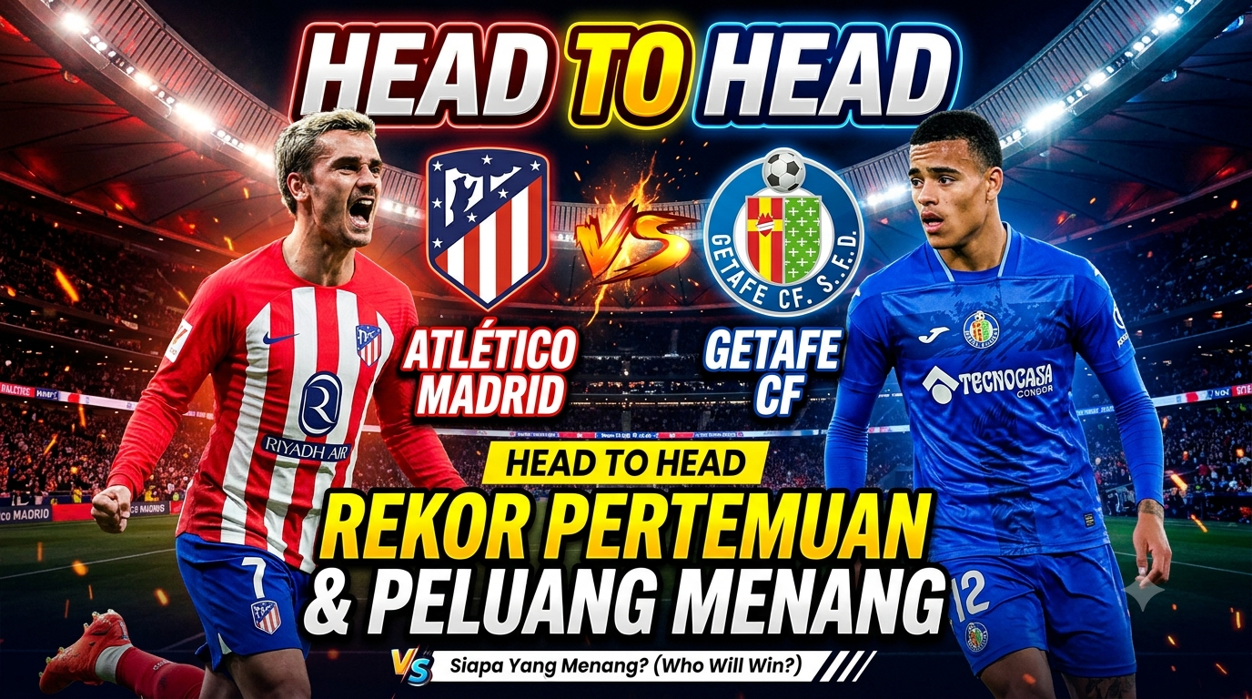 Head to Head Atlético Madrid vs Getafe: Rekor Pertemuan dan Peluang Menang