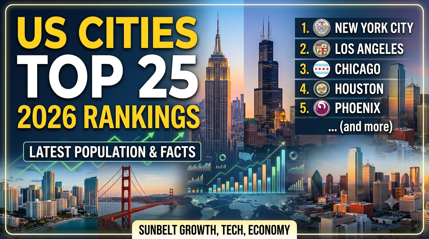 Top 25 Most Populated United States Cities in 2026: Latest Population Rankings and Key Facts