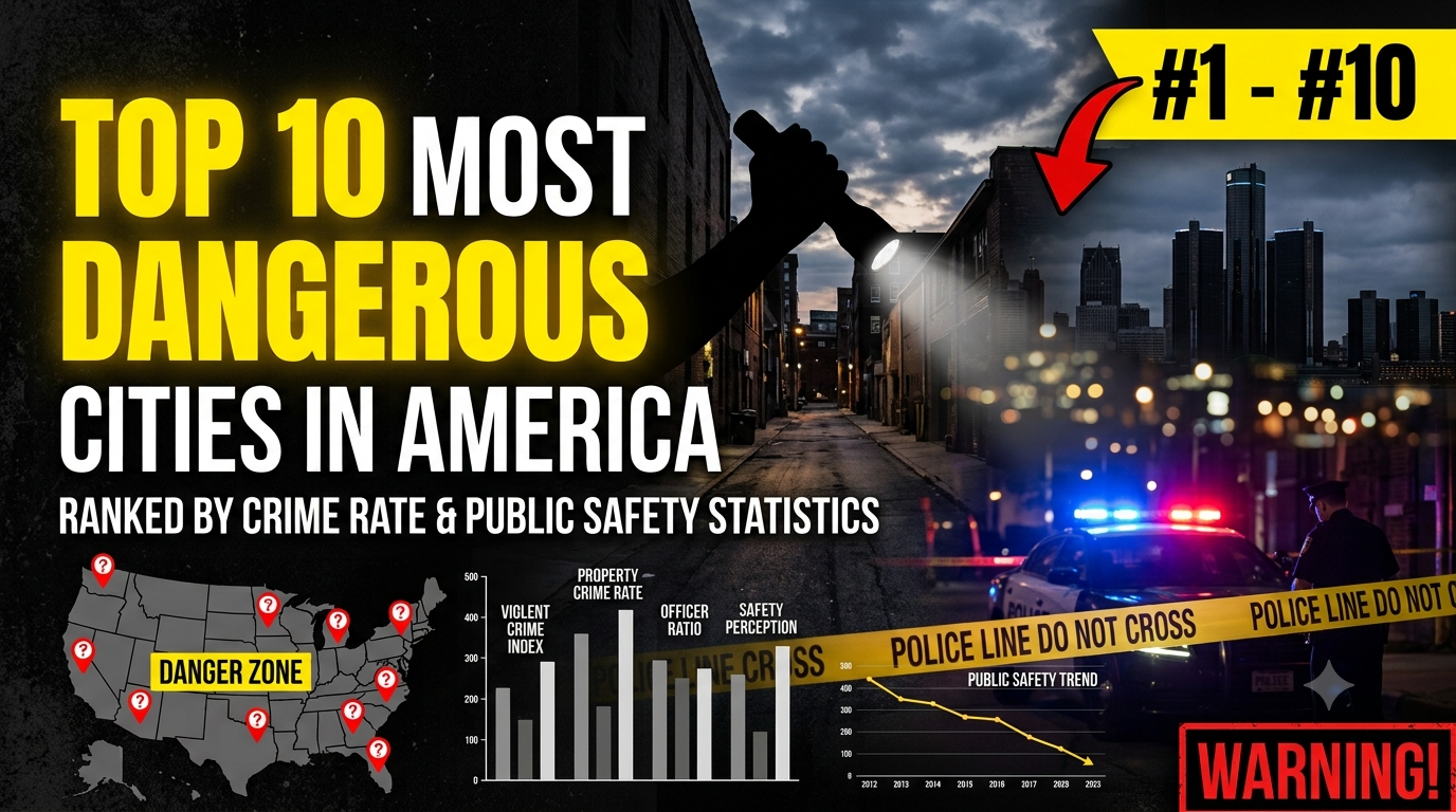 Top 10 Most Dangerous Cities in America Ranked by Crime Rate and Public Safety Statistics