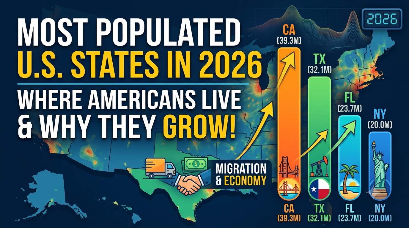 Most Populated U.S. States in 2026: Where Americans Live and Why These States Keep Growing