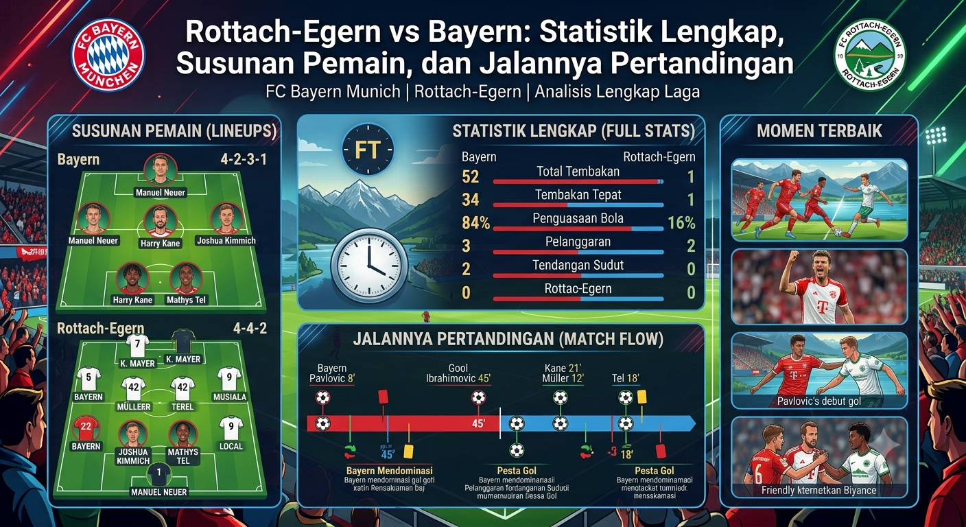Rottach-Egern vs Bayern: Statistik Lengkap, Susunan Pemain, dan Jalannya Pertandingan