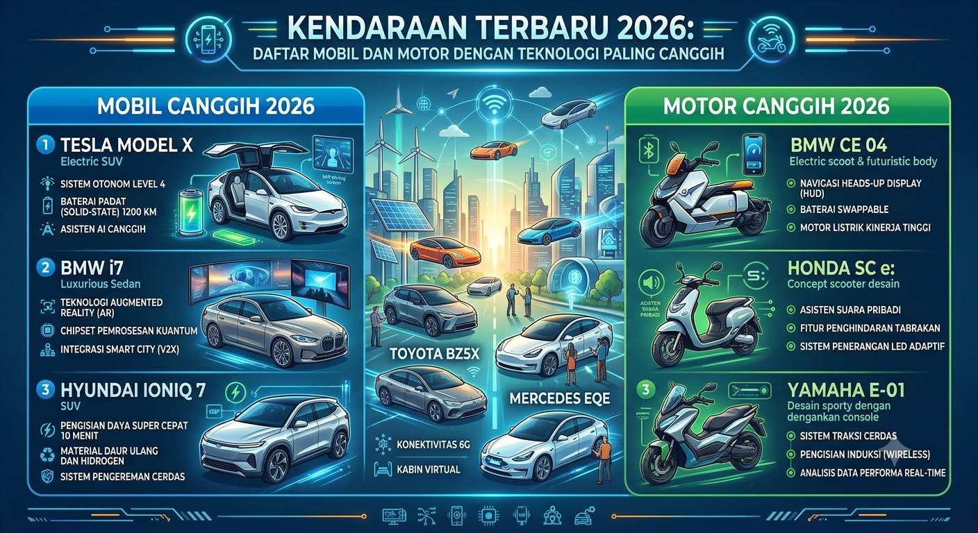 Kendaraan Terbaru 2026: Daftar Mobil dan Motor dengan Teknologi Paling Canggih