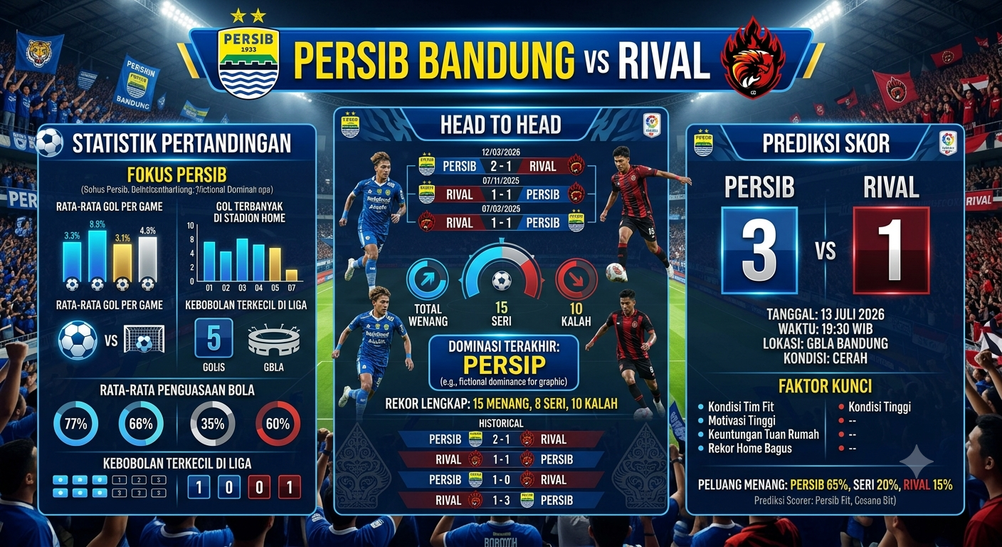 Persib Bandung vs Rival: Head to Head, Statistik Pertandingan, dan Prediksi Skor