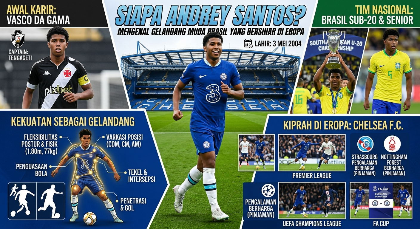 Siapa Andrey Santos? Mengenal Gelandang Muda Brasil yang Bersinar di Eropa