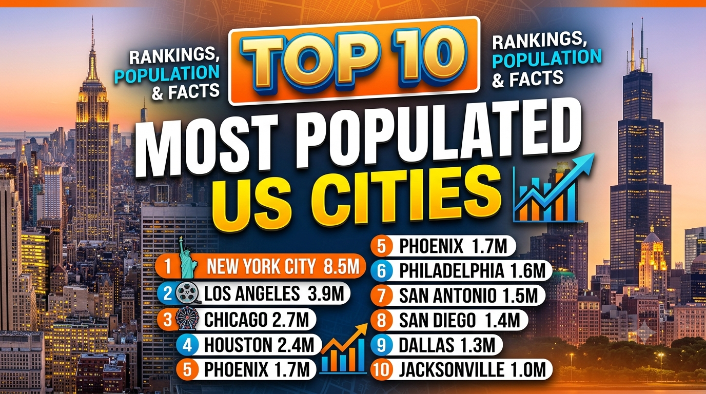 Top 10 Most Populated US Cities: Rankings, Population, and Key Facts