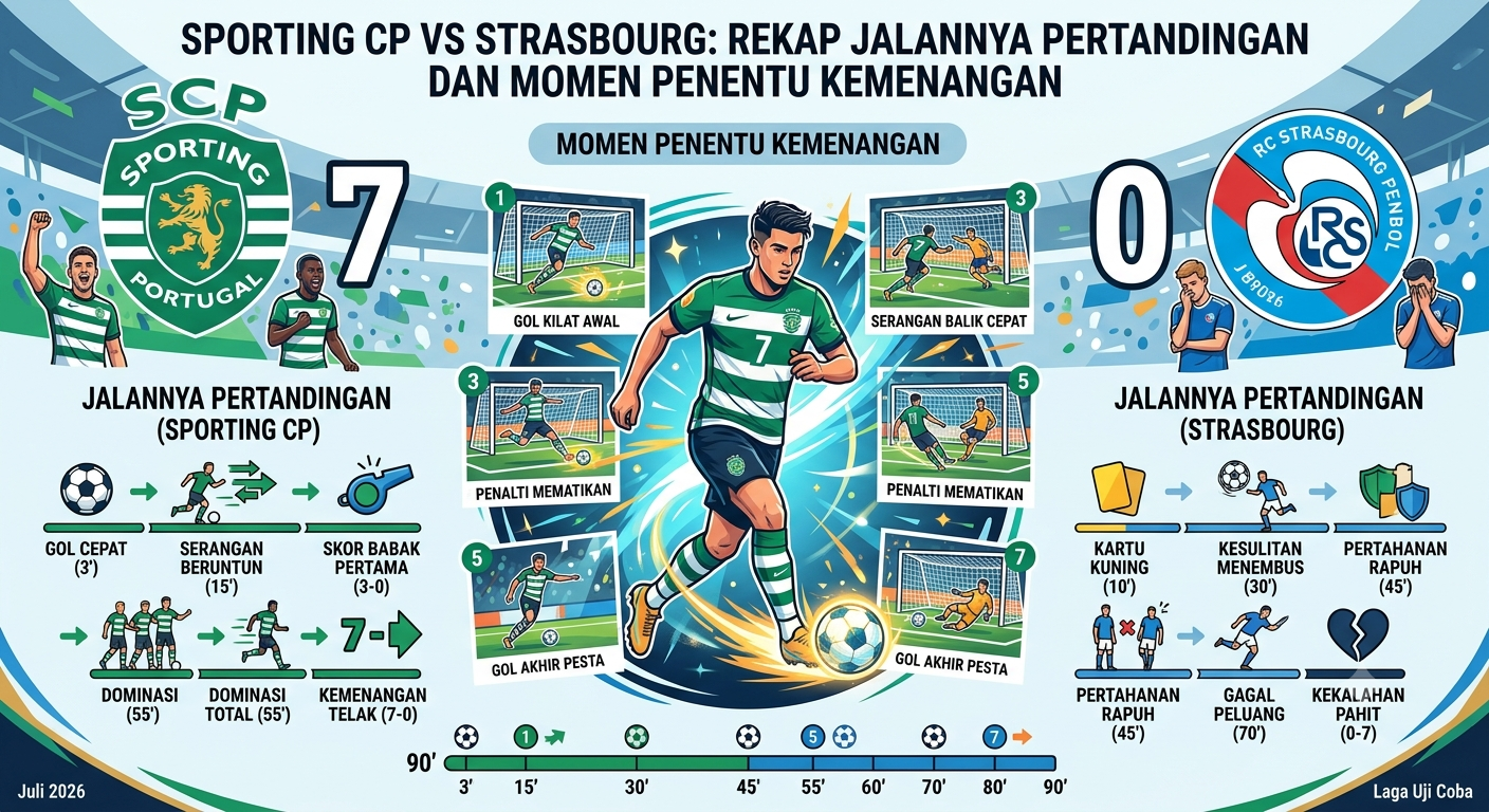 Sporting CP vs Strasbourg: Rekap Jalannya Pertandingan dan Momen Penentu Kemenangan