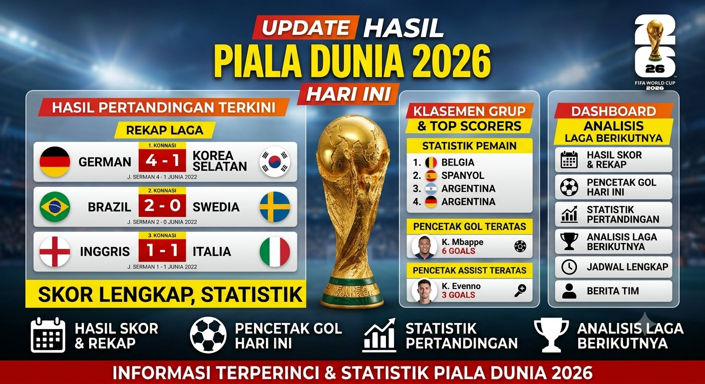 Hasil Piala Dunia 2026 Terbaru Hari Ini: Tim Pemenang, Highlight, dan Fakta Menarik