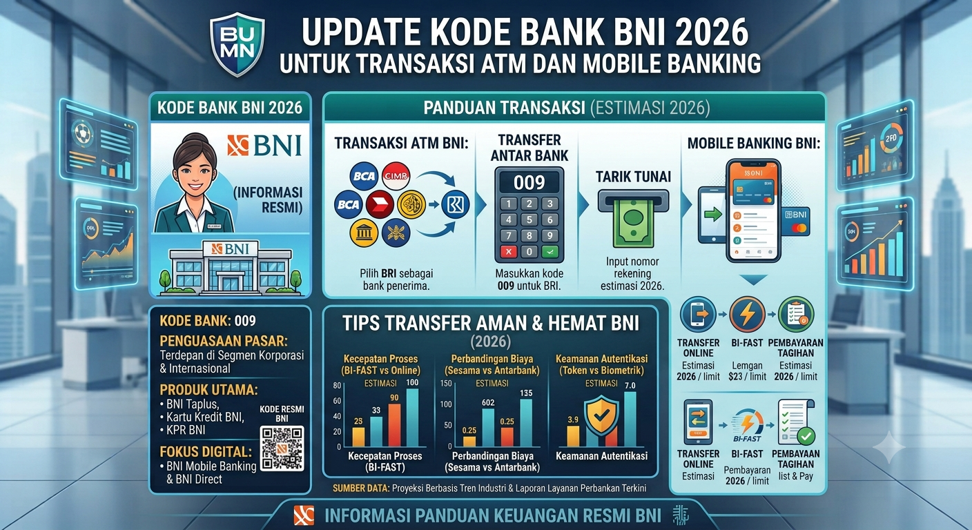 Update Kode Bank BNI 2026 untuk Transaksi ATM dan Mobile Banking