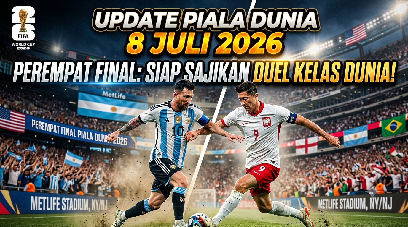 Update Piala Dunia 8 Juli 2026: Perempat Final Siap Sajikan Duel Kelas Dunia
