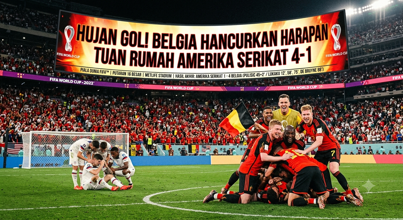 Hujan Gol! Belgia Hancurkan Harapan Tuan Rumah Amerika Serikat 4-1