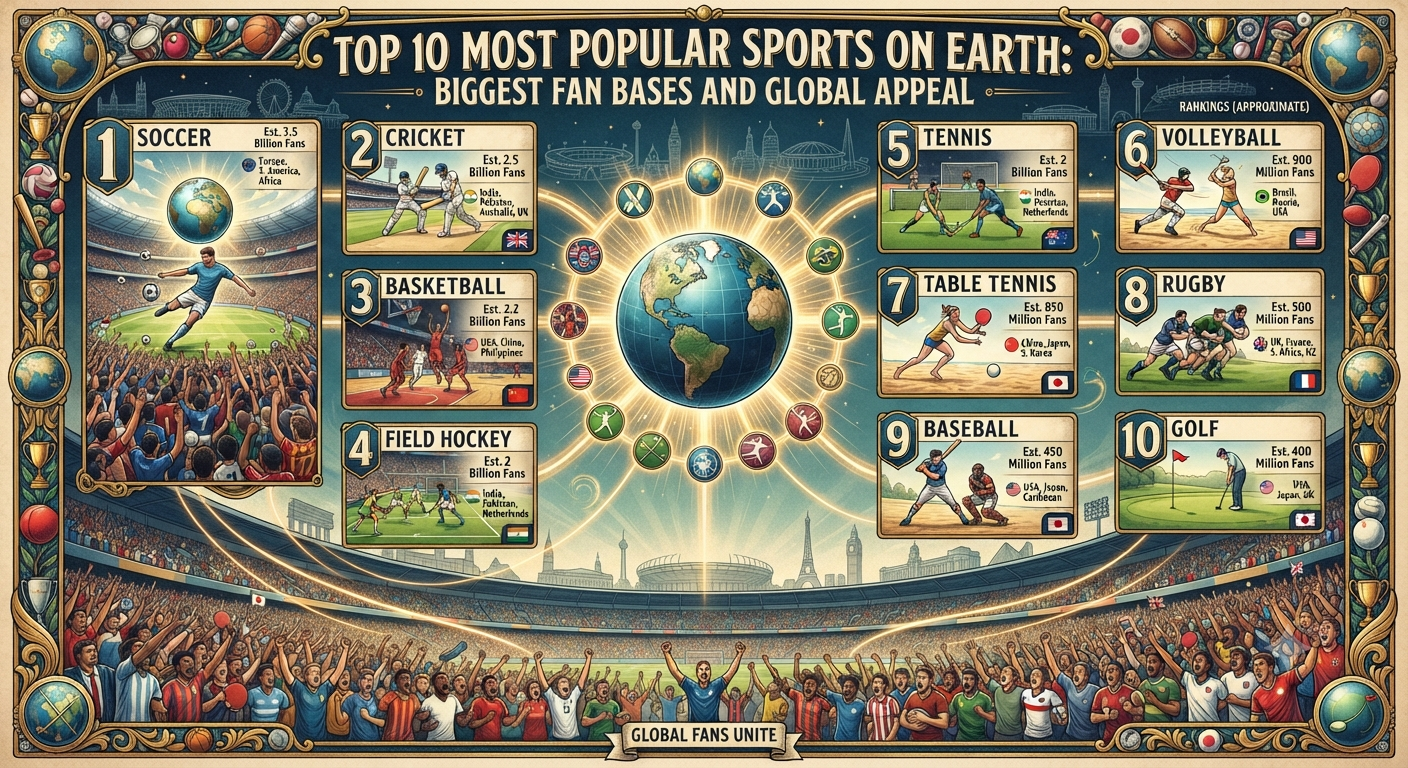 Top 10 Most Popular Sports on Earth: Biggest Fan Bases and Global Appeal