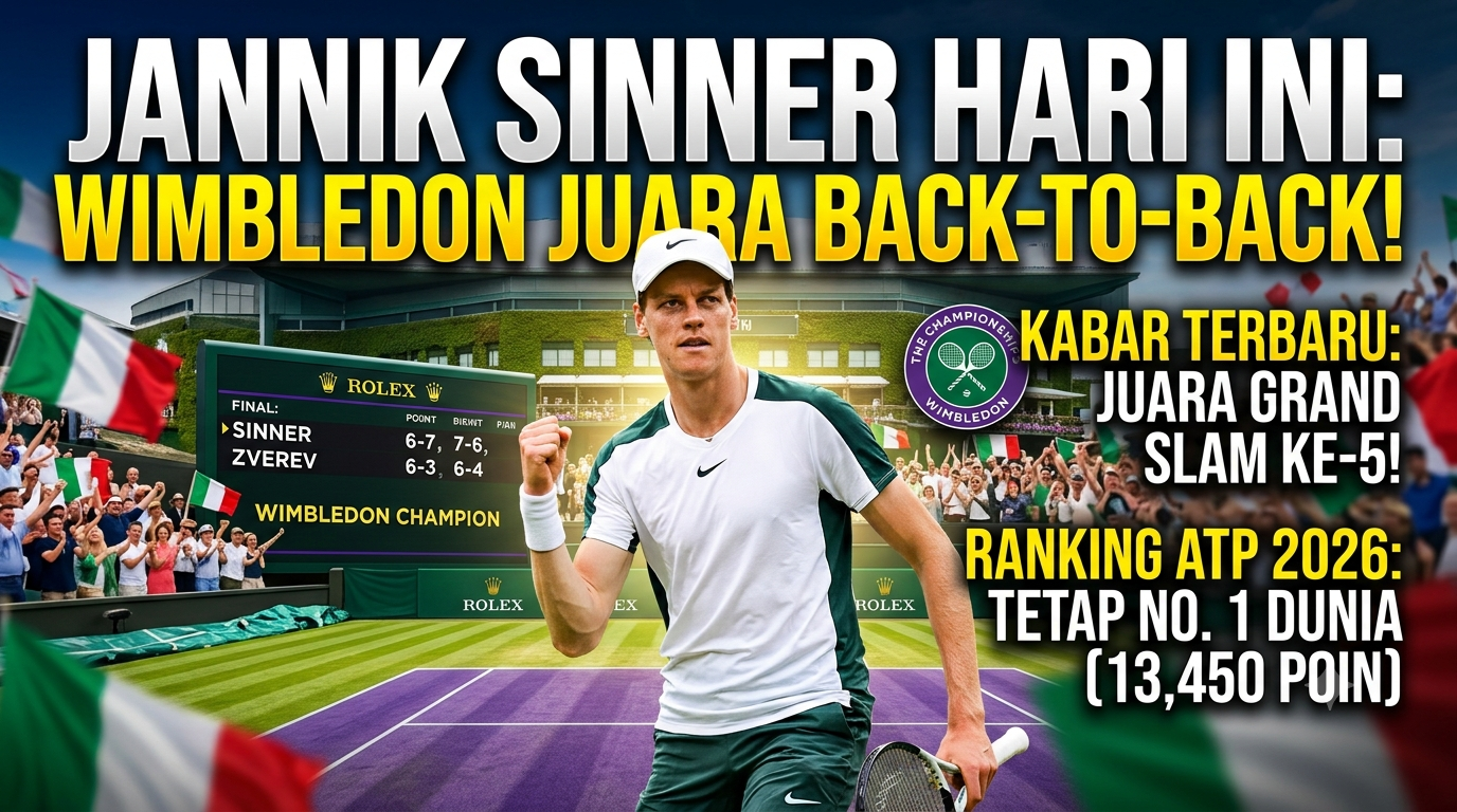Jannik Sinner Hari Ini: Kabar Terbaru, Hasil Pertandingan, dan Ranking ATP 2026