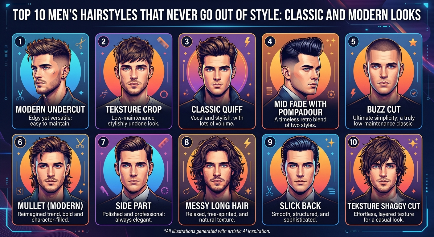 Top 10 Men's Hairstyles That Never Go Out of Style: Classic and Modern Looks