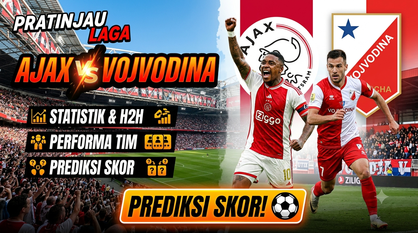 Preview Ajax vs Vojvodina: Statistik, Performa Tim, dan Prediksi Skor