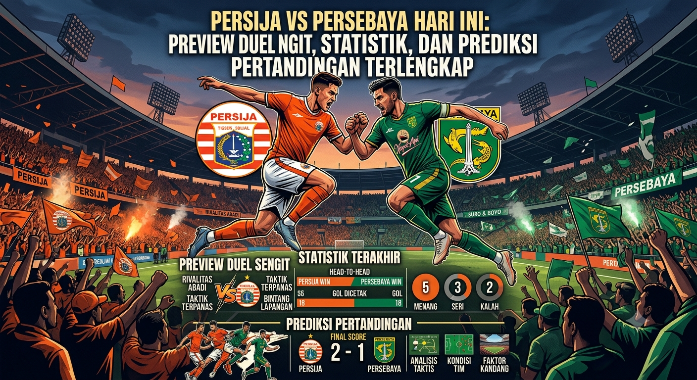 Persija vs Persebaya Hari Ini: Preview Duel Sengit, Statistik, dan Prediksi Pertandingan Terlengkap