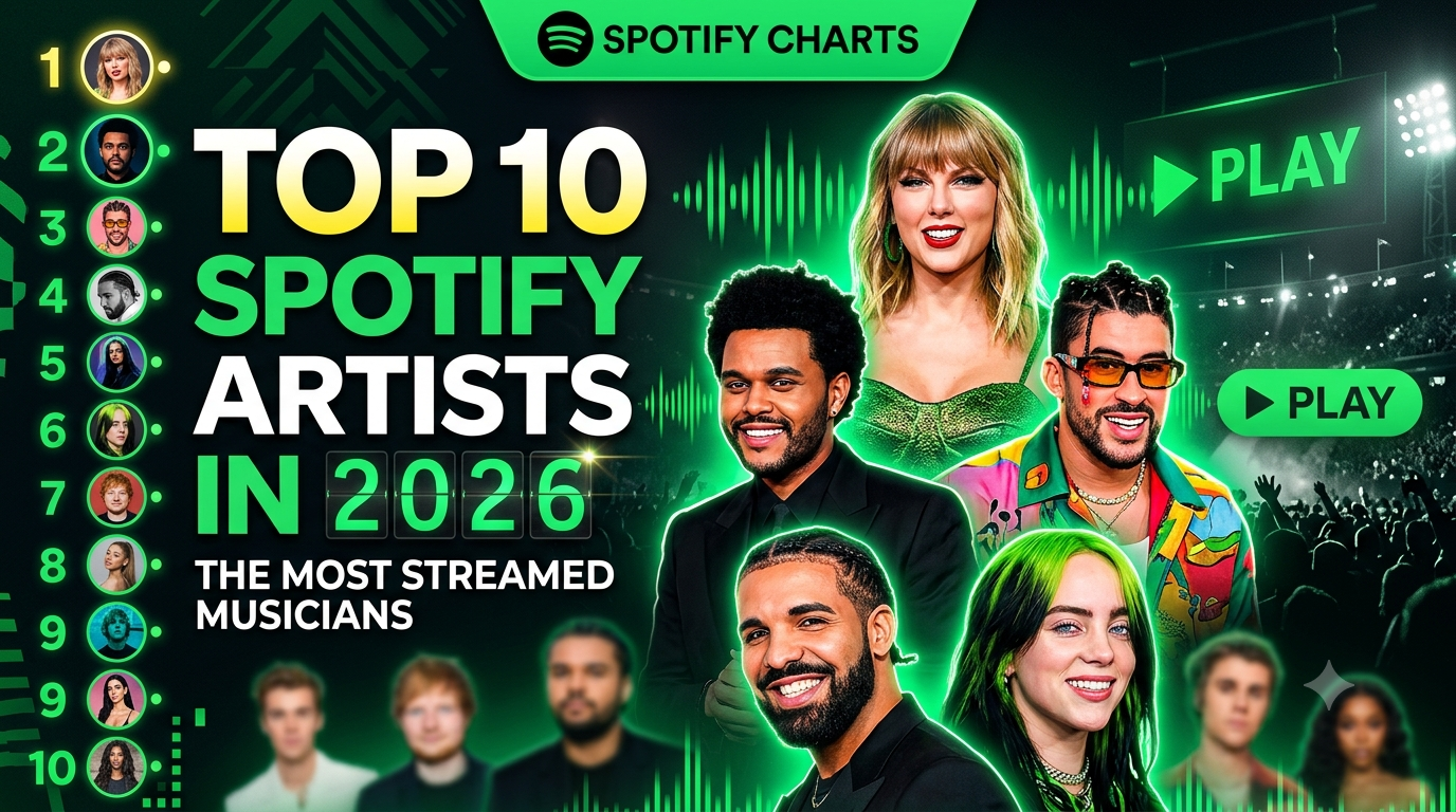 Spotify Top 10 Artists in 2026: The Most Streamed Musicians Dominating the Charts