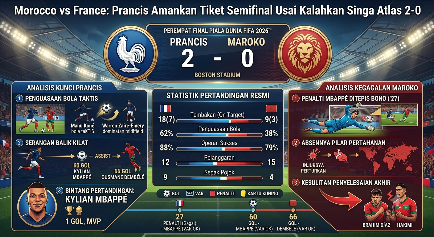 Morocco vs France: Prancis Amankan Tiket Semifinal Usai Kalahkan Singa Atlas 2-0