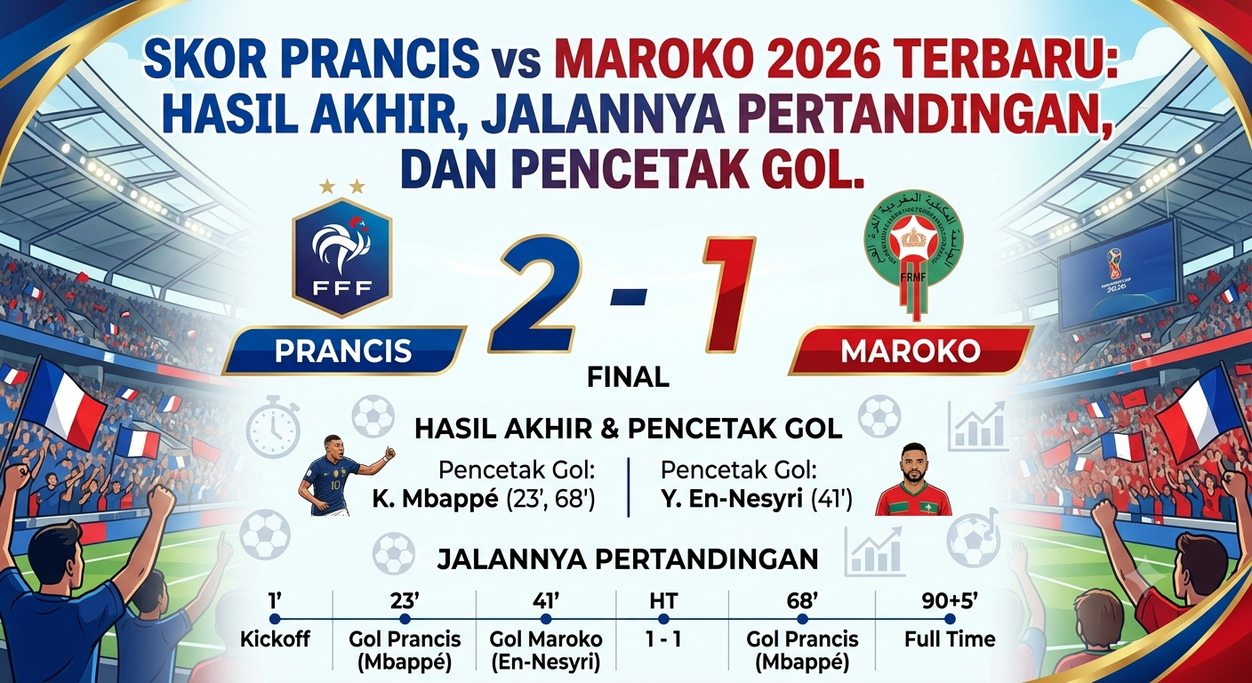 Skor Prancis vs Maroko 2026 Terbaru: Hasil Akhir, Jalannya Pertandingan, dan Pencetak Gol