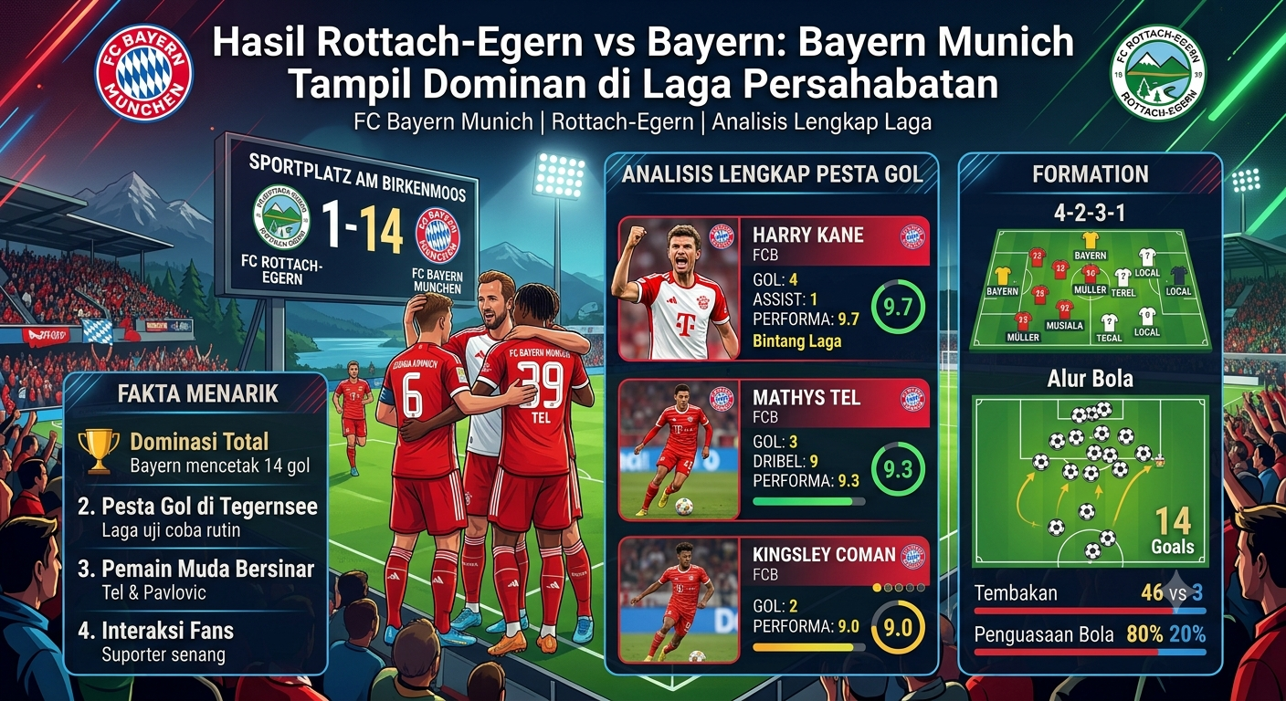 Hasil Rottach-Egern vs Bayern: Bayern Munich Tampil Dominan di Laga Persahabatan
