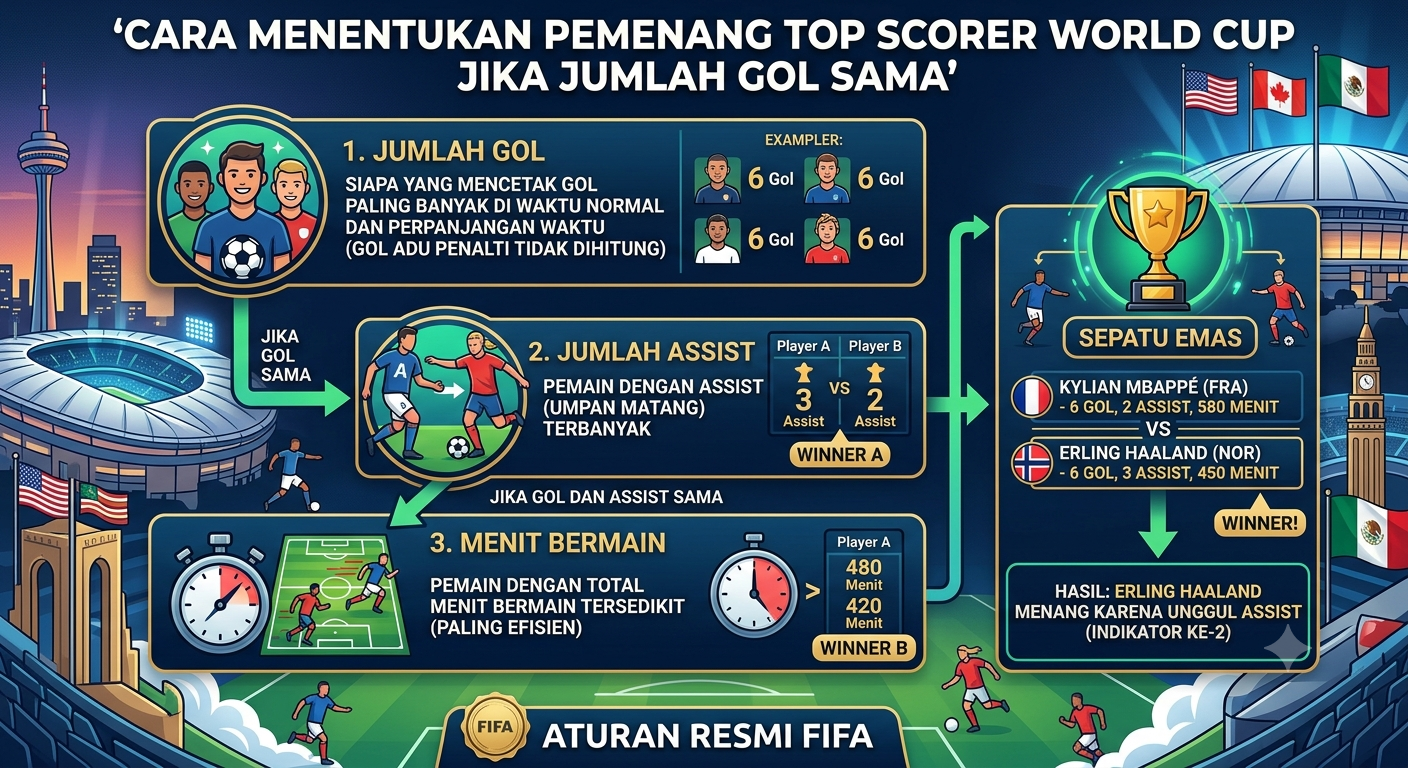 Cara Menentukan Pemenang Top Scorer World Cup Jika Jumlah Gol Sama