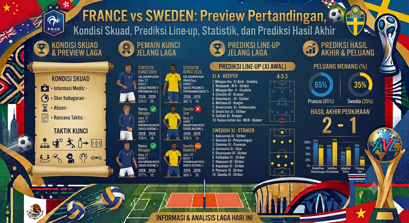 France vs Sweden Preview: Kondisi Skuad, Prediksi Line-up, Statistik, dan Prediksi Hasil Akhir