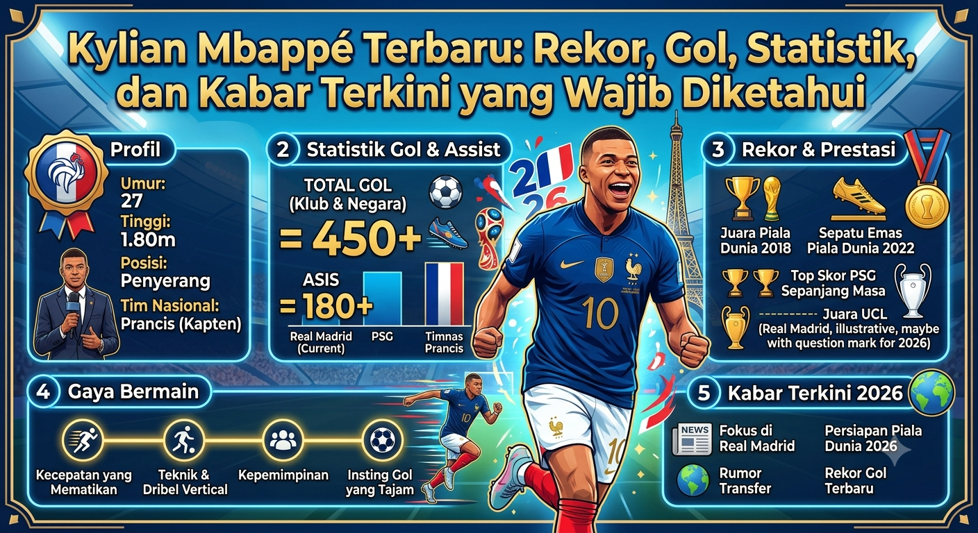 Kylian Mbappé Terbaru: Rekor, Gol, Statistik, dan Kabar Terkini yang Wajib Diketahui