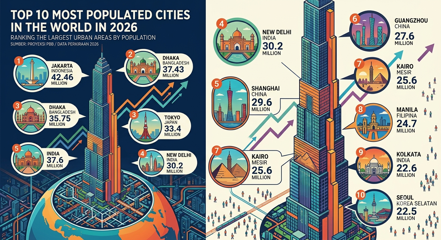 Top 10 Most Populated Cities in the World in 2026: Ranking the Largest Urban Areas by Population