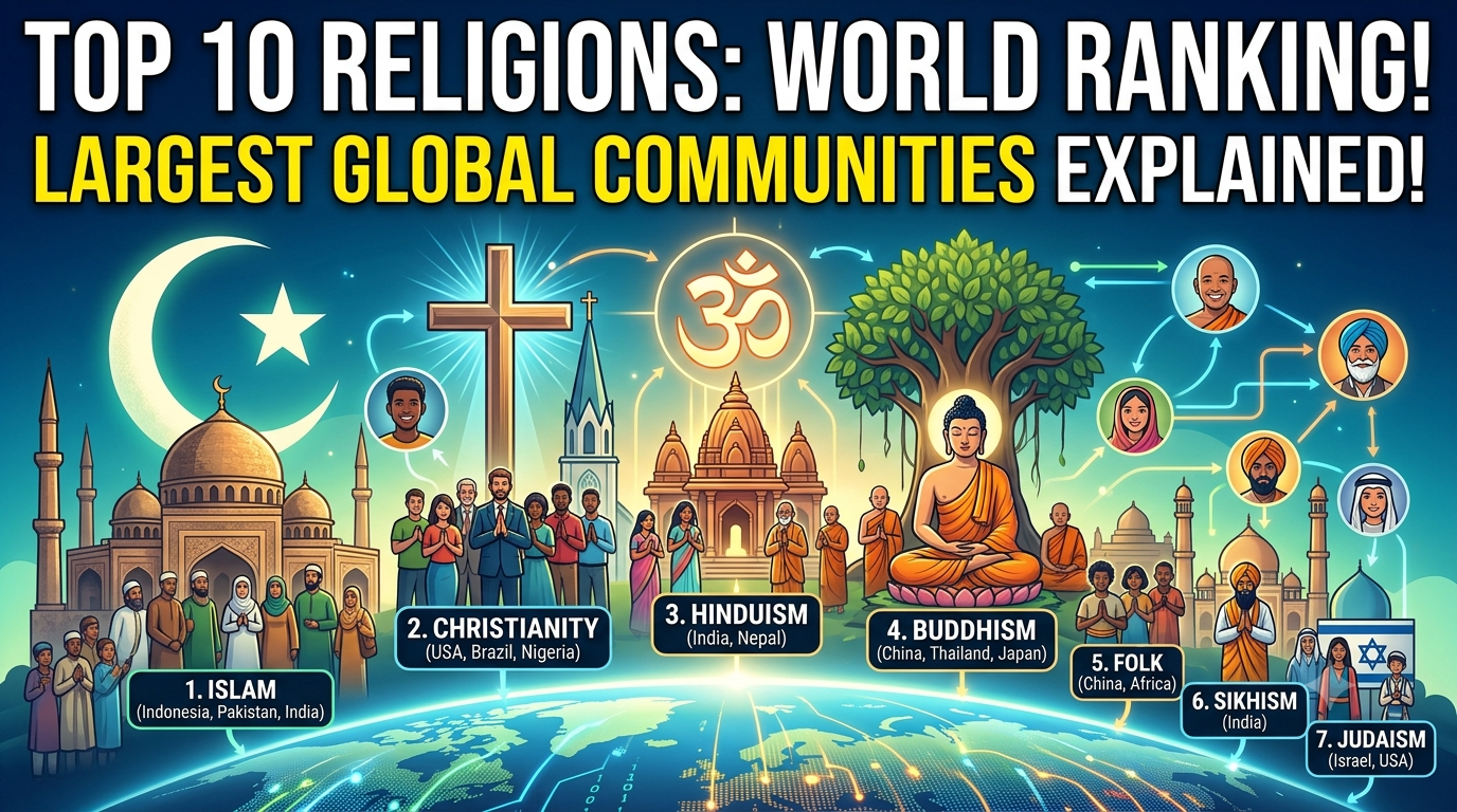 Top 10 Most Popular Religions in the World and Their Largest Communities