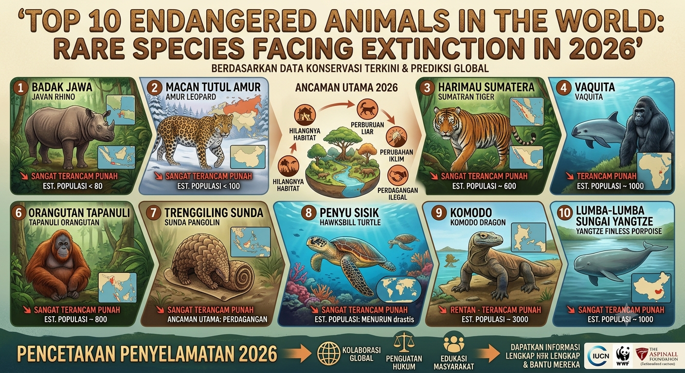 Top 10 Endangered Animals in the World: Rare Species Facing Extinction in 2026