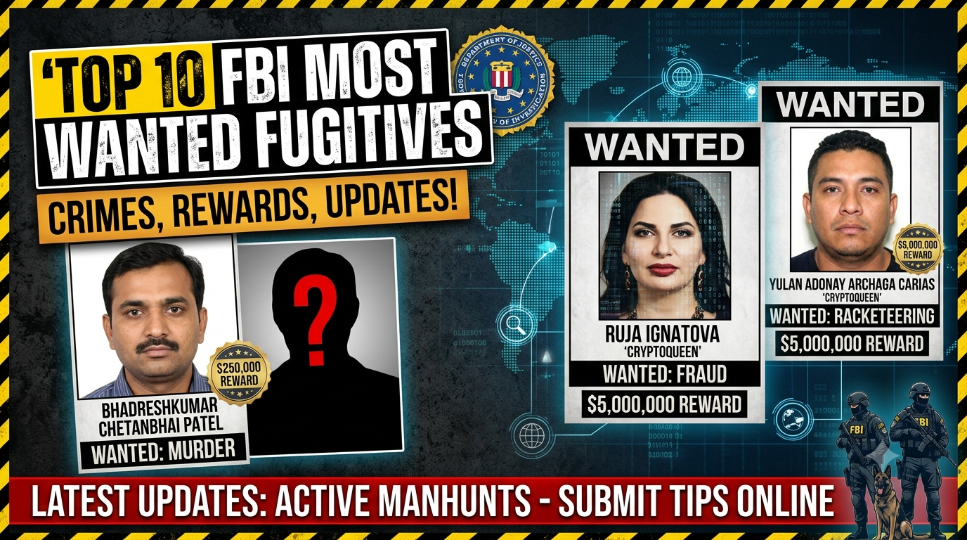 Top 10 FBI Most Wanted Fugitives: Crimes, Rewards, and the Latest Manhunt Updates