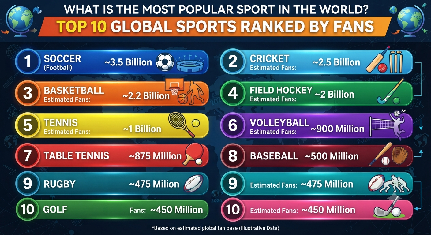 What Is the Most Popular Sport in the World? Top 10 Global Sports Ranked by Fans