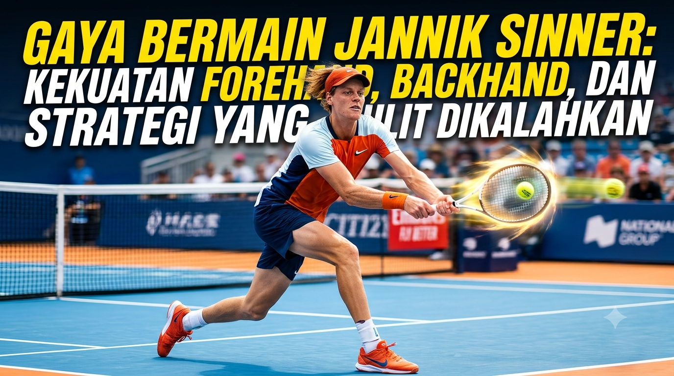 Gaya Bermain Jannik Sinner: Kekuatan Forehand, Backhand, dan Strategi yang Sulit Dikalahkan