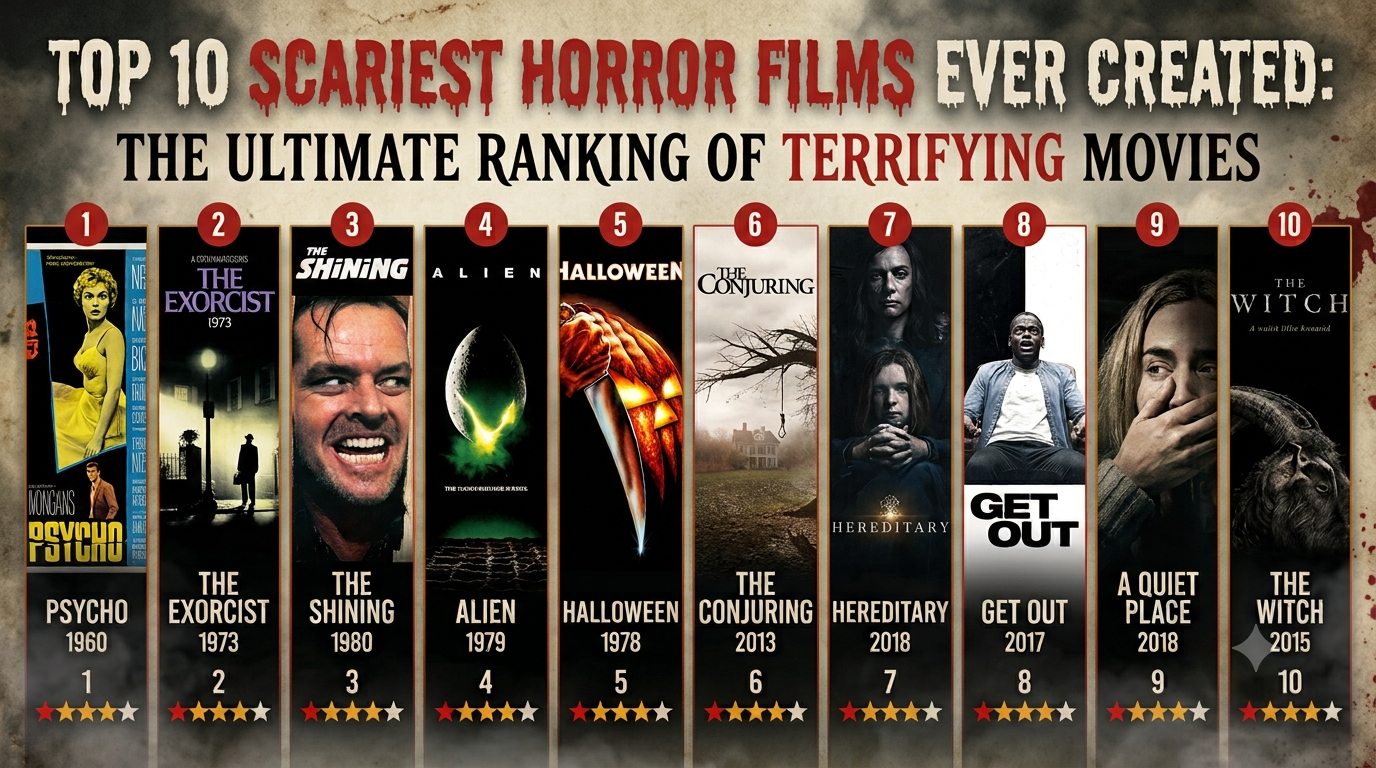 Top 10 Scariest Horror Films Ever Created: The Ultimate Ranking of Terrifying Movies
