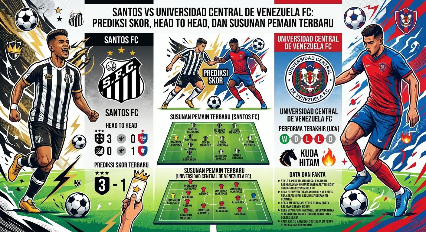 Santos vs Universidad Central de Venezuela FC: Prediksi Skor, Head to Head, dan Susunan Pemain Terbaru