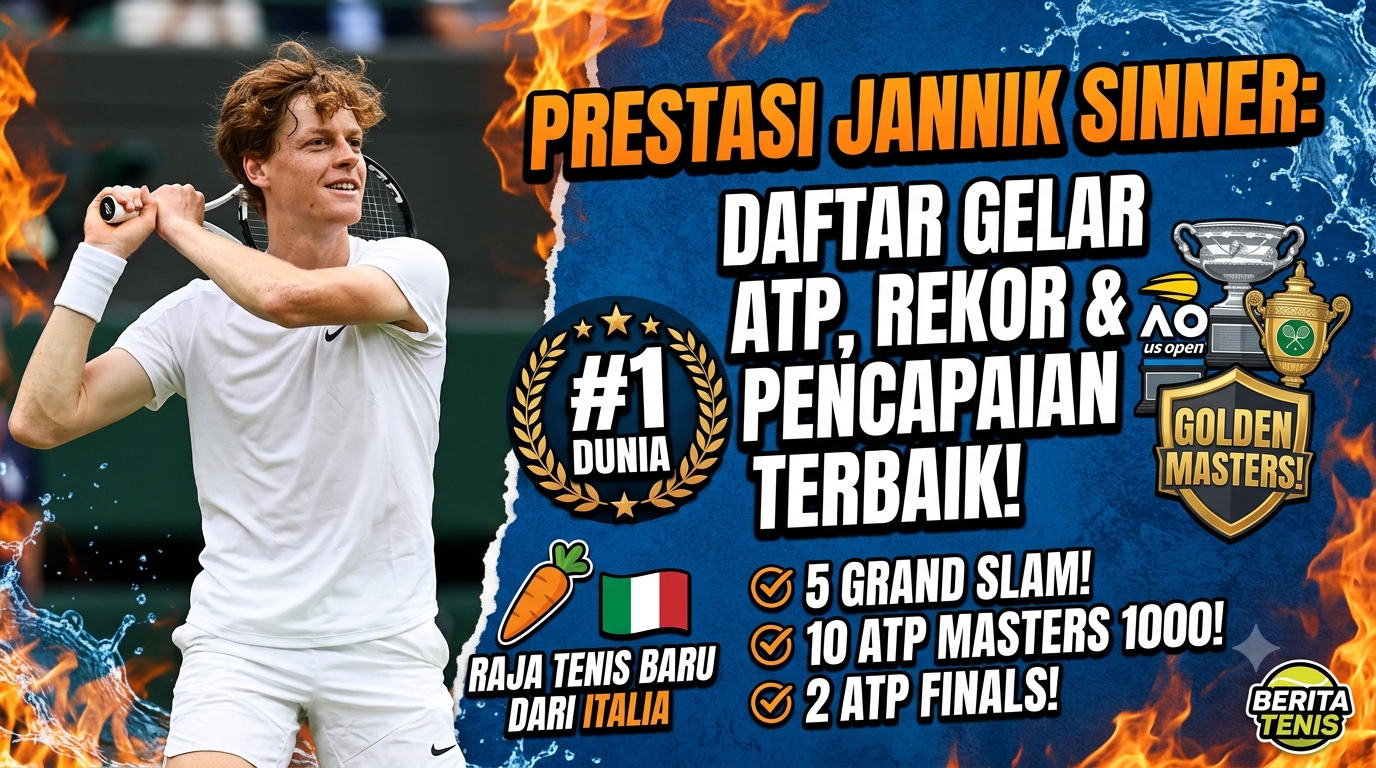 Prestasi Jannik Sinner: Daftar Gelar ATP, Rekor, dan Pencapaian Terbaik Sepanjang Karier