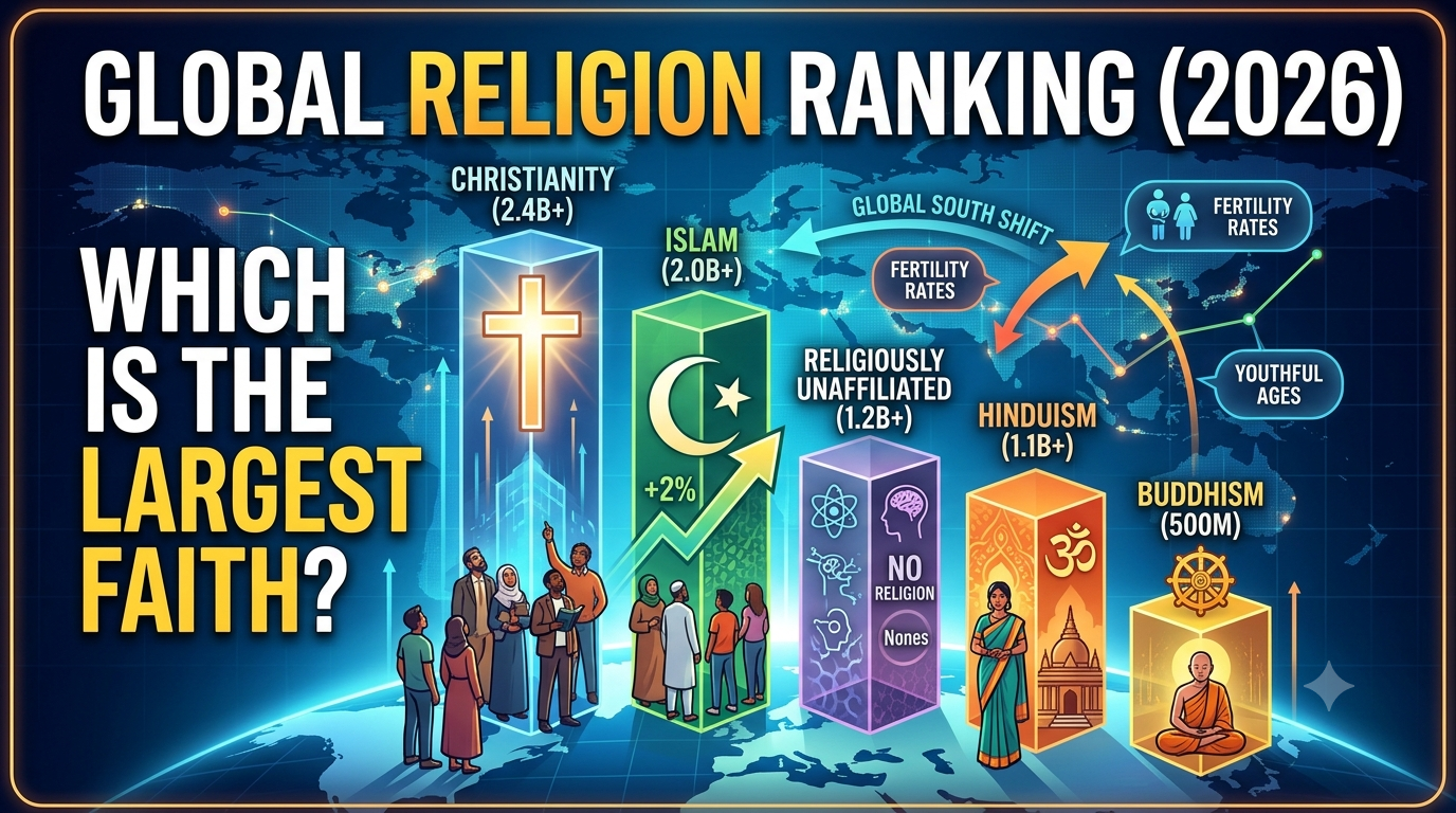 Most Popular Religions in the World: Global Ranking by Number of Followers (2026 Update)
