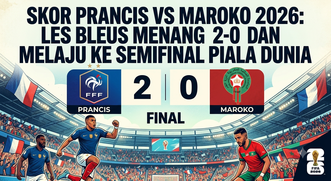 Skor Prancis vs Maroko 2026: Les Bleus Menang 2-0 dan Melaju ke Semifinal Piala Dunia