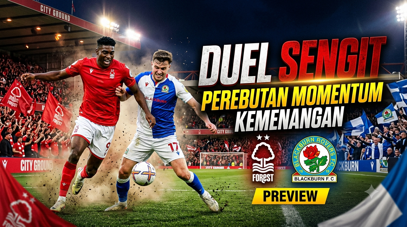Preview Nottingham Forest vs Blackburn: Duel Sengit Perebutan Momentum Kemenangan