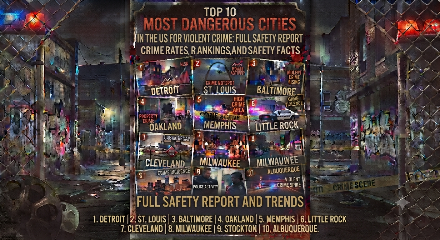 Top 10 Most Dangerous Cities in the US for Violent Crime: Full Safety Report and Trends