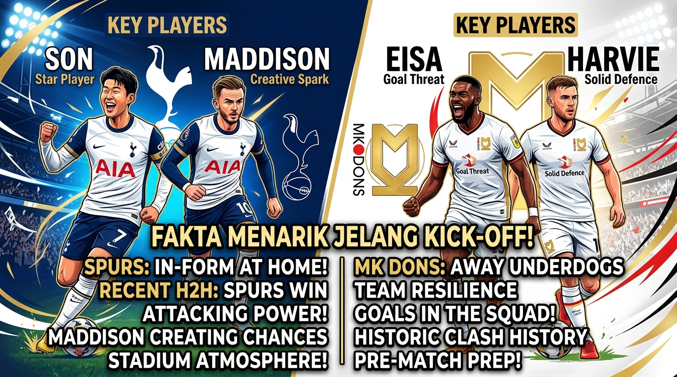 Tottenham vs MK Dons: Sorotan Pemain Kunci dan Fakta Menarik Jelang Kick-off