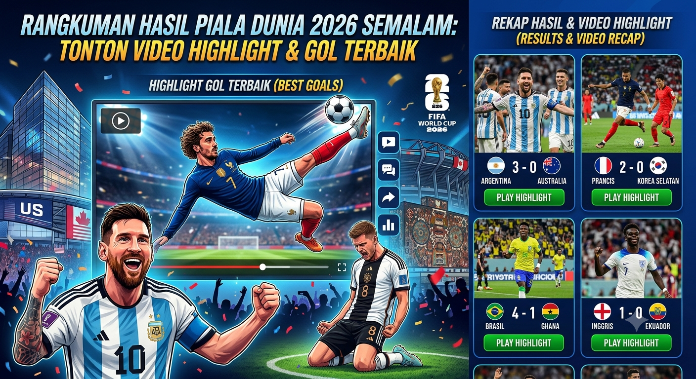 Rangkuman Hasil Piala Dunia 2026 Semalam: Tonton Video Highlight & Gol Terbaik