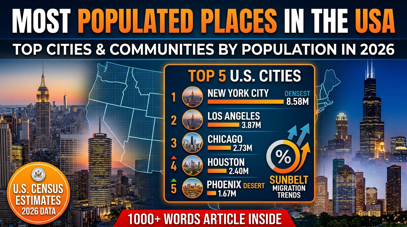 Most Populated Places in the USA: Top Cities and Communities by Population in 2026